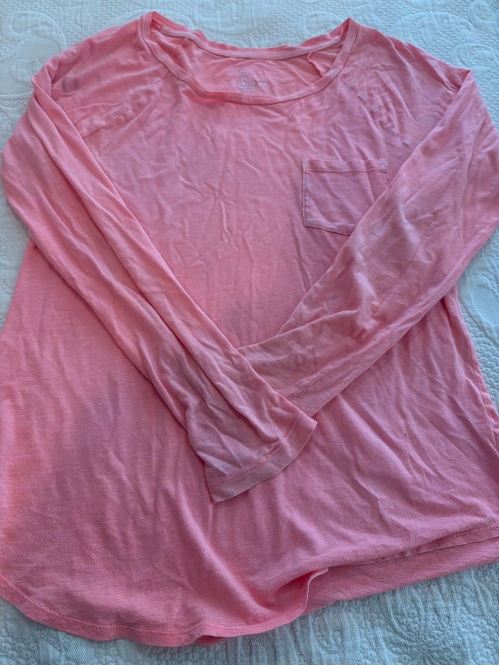GAP Soft Pink Long Sleeve Pocket Tee